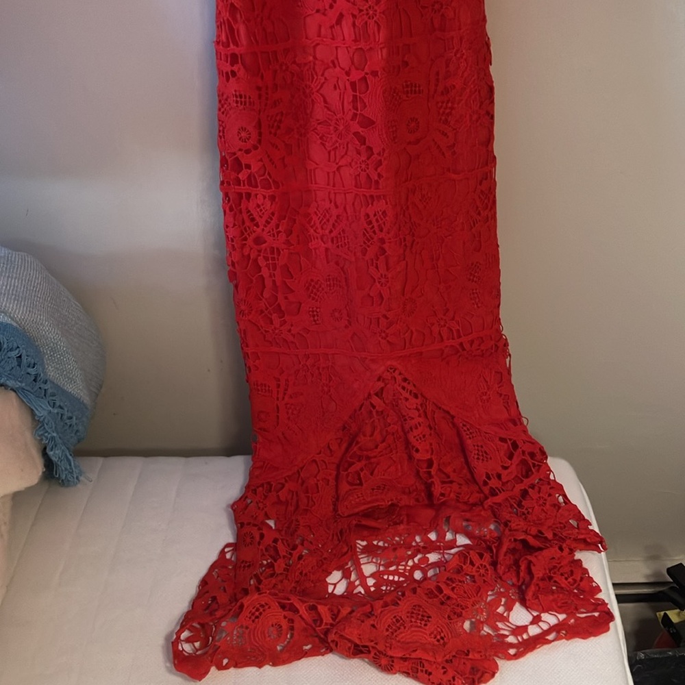 Missguided Lace Halterneck Fishtail Midi Dress, - Picture 5 of 5